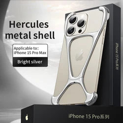 Aluminum Removable Heat Dissipation Armor Shockproof Cover For IPHON 15 Promax Metal Rimless Phone Case For iPhone 13 14 Pro Max