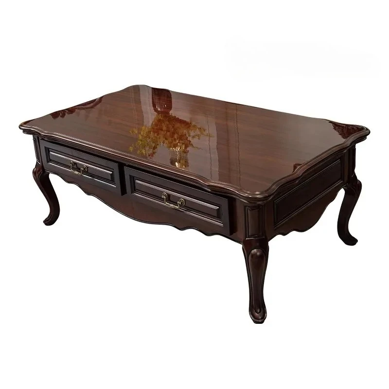 

American all-solid wood coffee table light luxury retro imported walnut luxury storage integrated simple