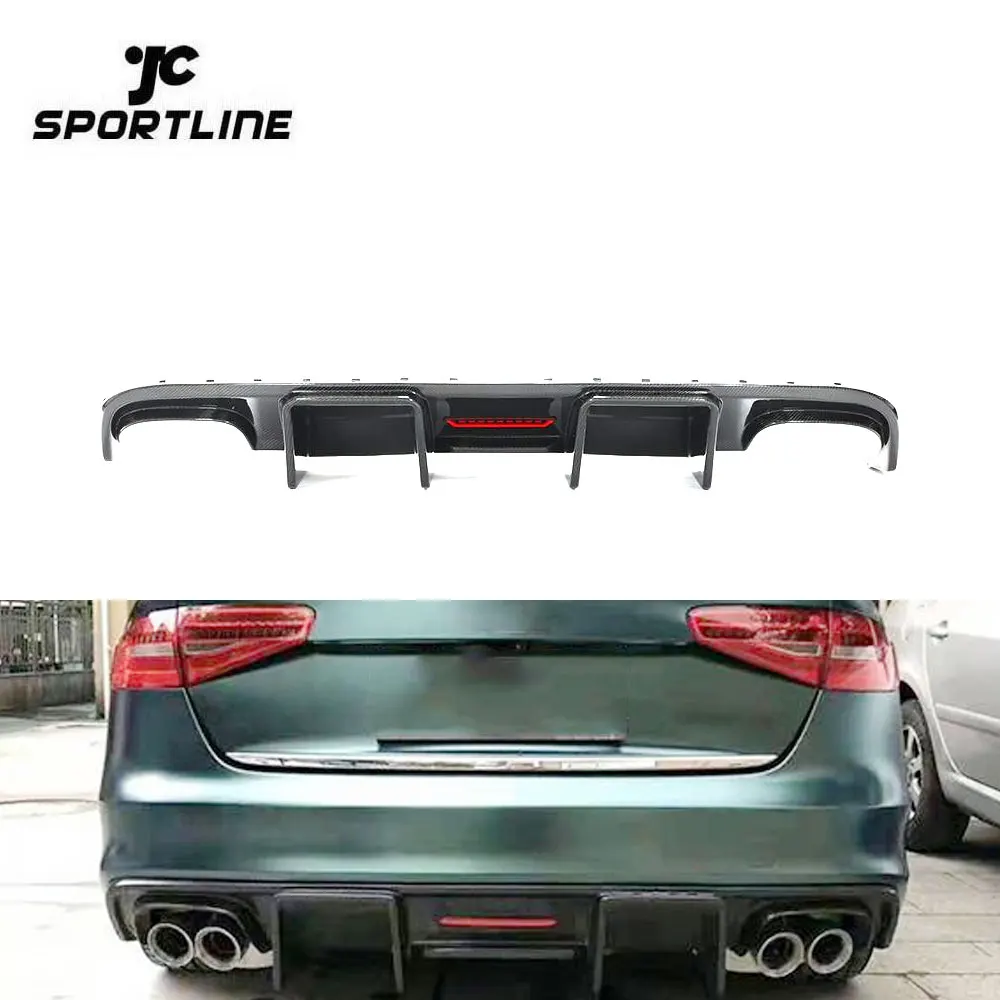 Carbon Fiber S4 Rear Lip Diffuser For Audi S4 B8 A4 Sline Sport Sedan 4-Door 2008- 2012