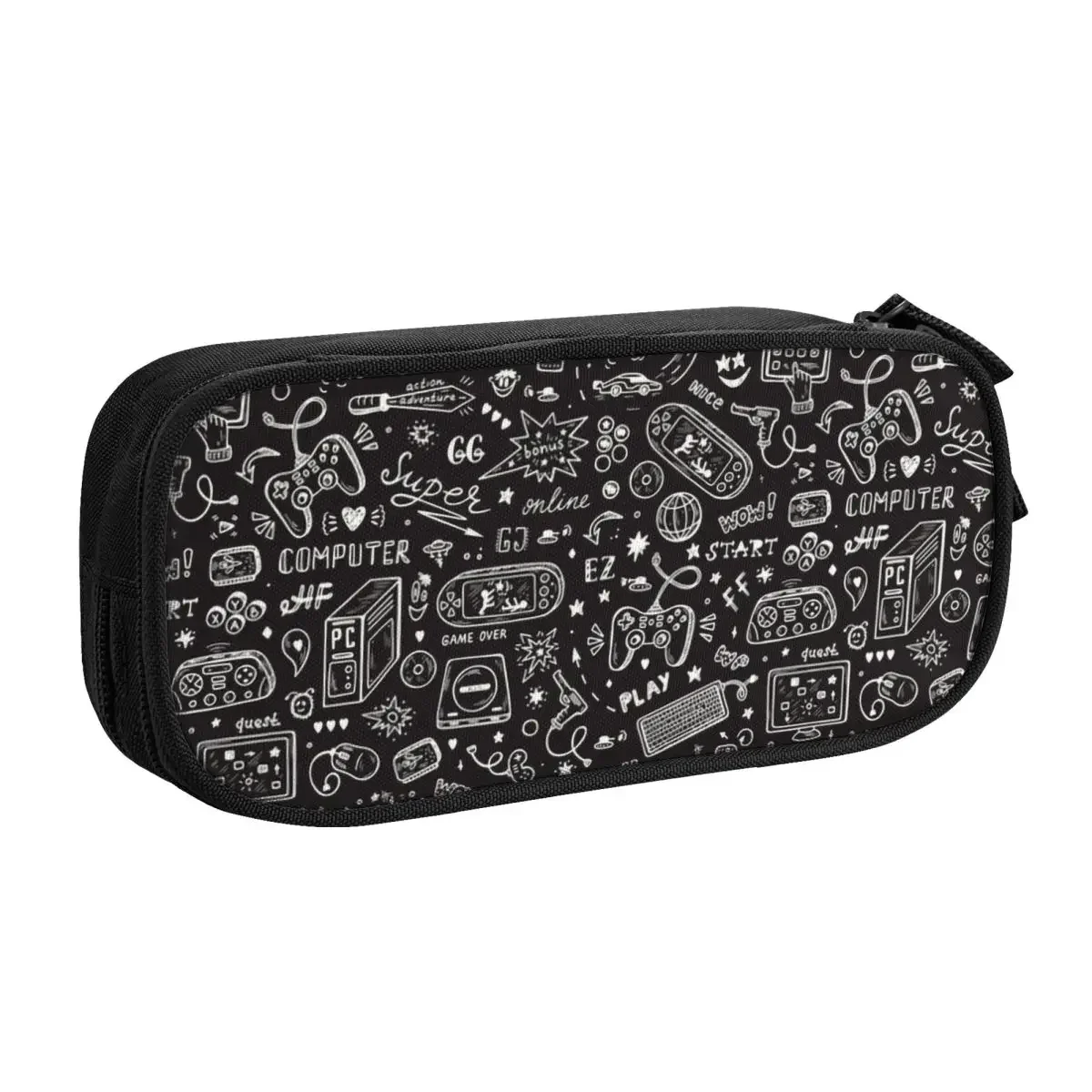 Custom Video Games Pattern Cute Pencil Case Girl Boy Big Capacity Gaming Console Computer Play Pencil Box Students Stationery