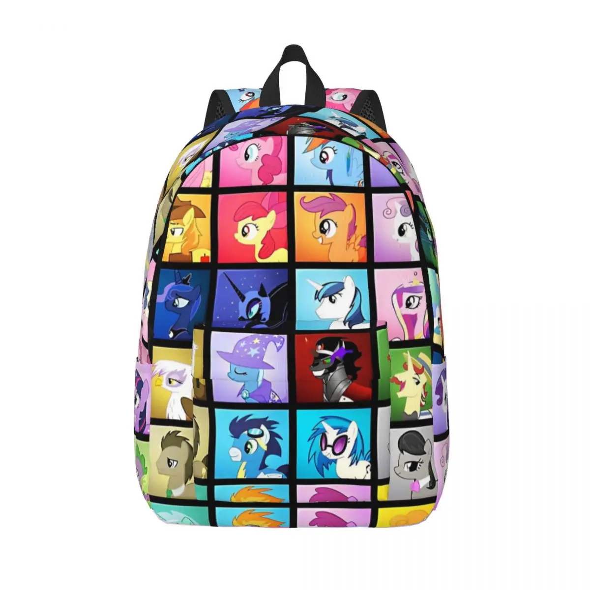 

Ponies Collage Cartoon for Teens Student School Bookbag Daypack Elementary High College Travel