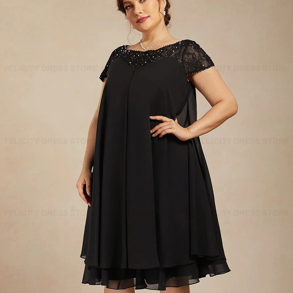 Chiffon V-Neck mãe do vestido da noiva, Beading lantejoulas, vestidos para convidados, A-line, plus size, vestido de festa, 2023