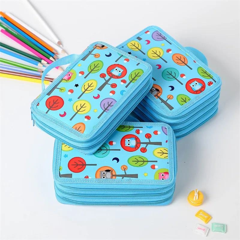 32/52/72 Hole Sketch Pencil Case Zipper Large Capacity Art Painting Drawing Sketch Pen Storage Bag Organizer Paintbrush Statione