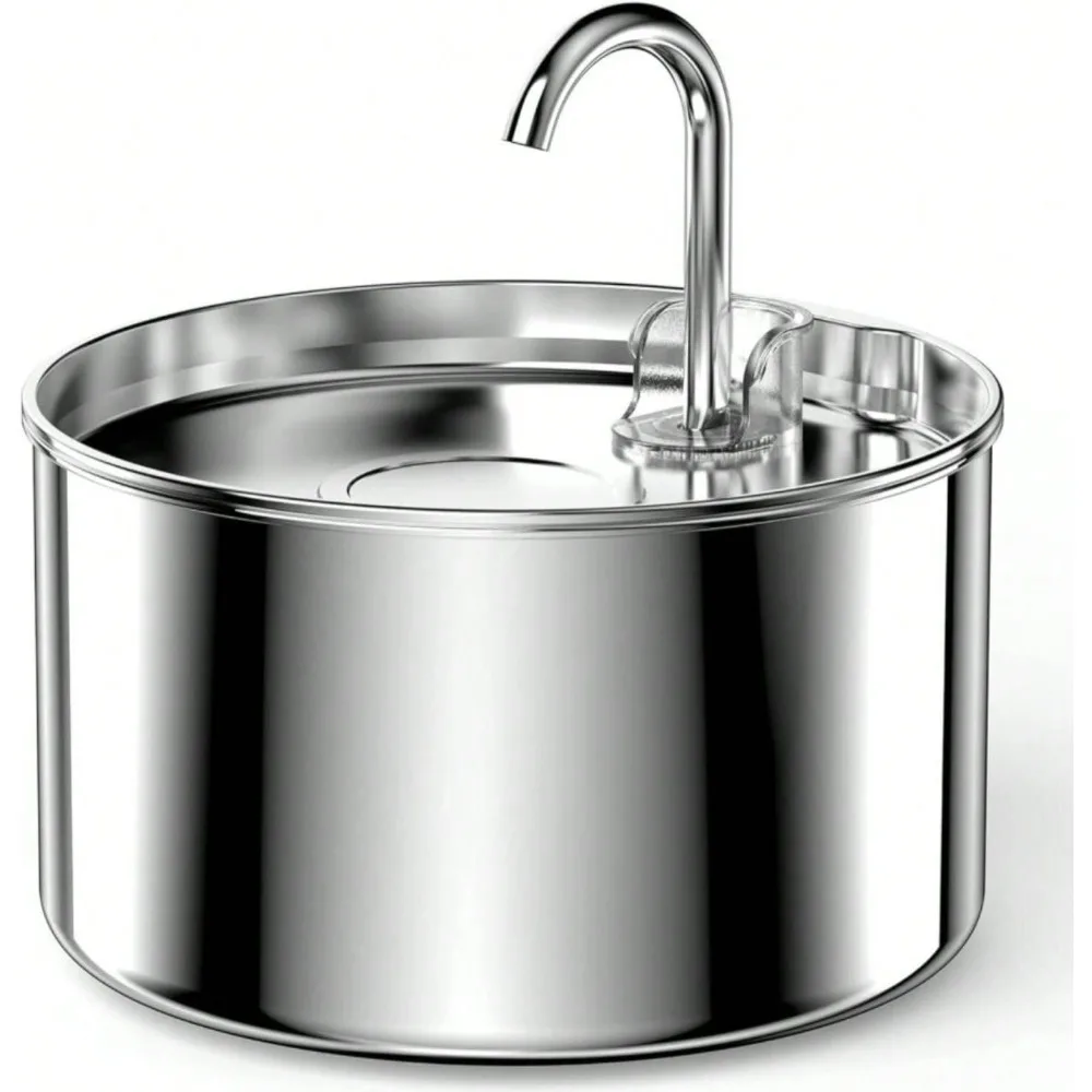 

Стальной фонтан-поилка для кошек: Автоматический металлический диспенсер для воды для домашних животных, миски-поилки для кошек, кран-поилка для собак, круглосуточное использование