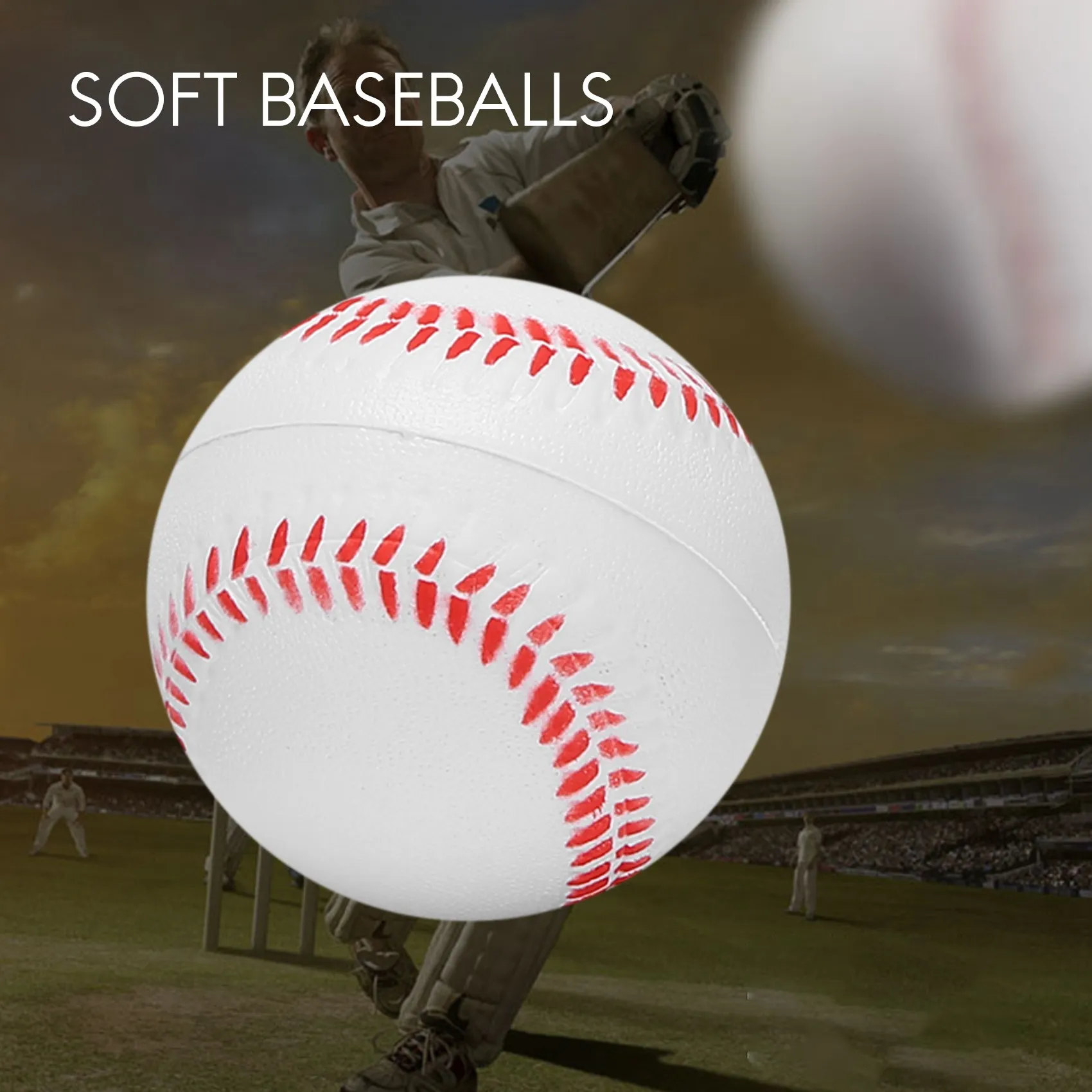A98T12Pack Baseball Foam Softball 9Inch Adult Youth Training Sporting Batting Ball for Game Pitching Catching Training