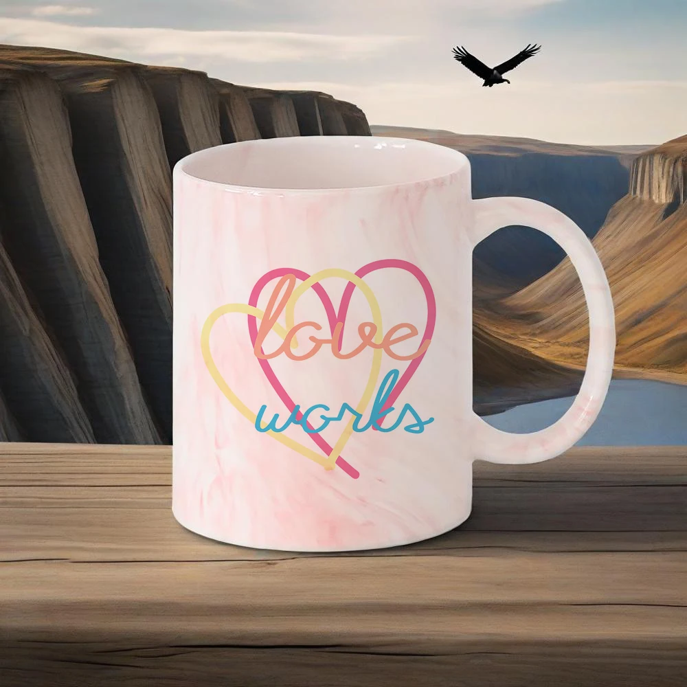 Sweetheart Coffee Mug Heart Mug Sexy Color Art Cups Charming Color Heart Printed Coffee Cup 330ml Mugs Cozy Drinkware Home Bar