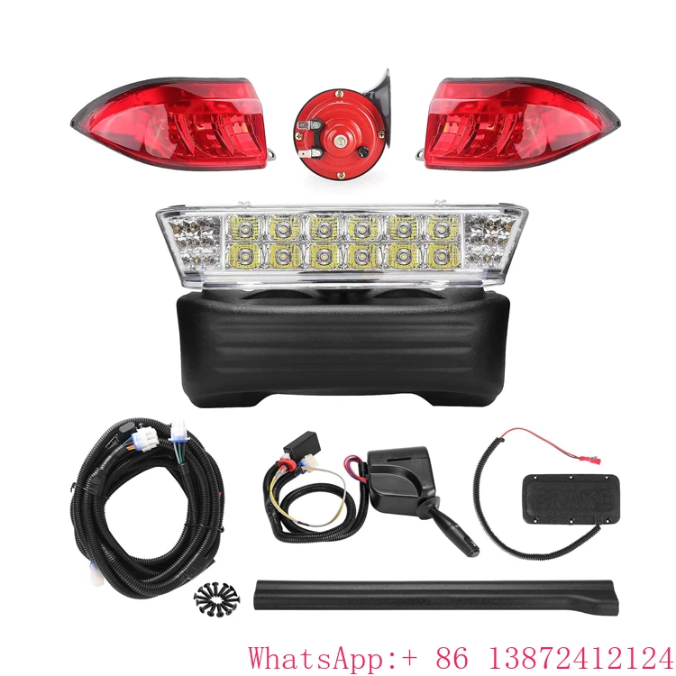

Golf Cart LED Light Kit with Headlight Turn Signals Switch Horn Brake Pad for Club Car Precedent 2004-UP