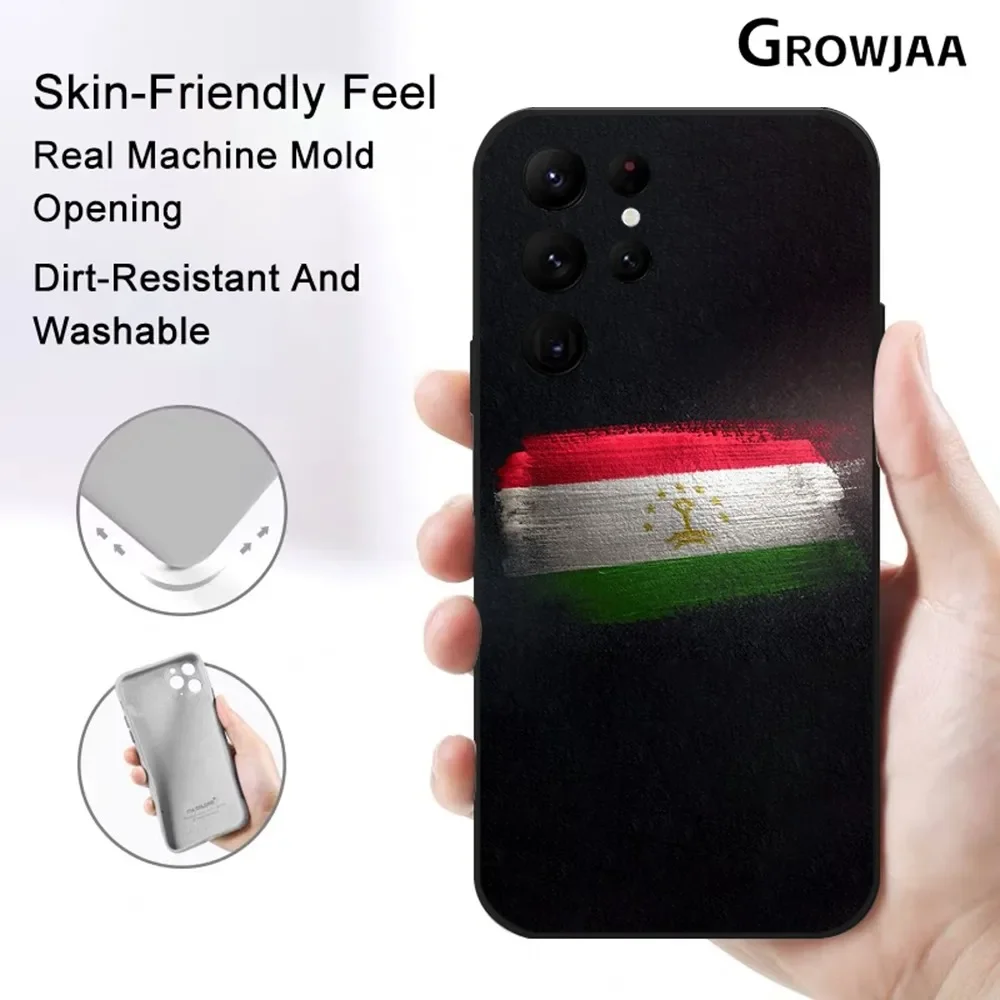 T-Tajikistan Flag Phone Case for Samsung Galaxy S24 Ultra S22 S23 Ultra S21 S20 5G Protective Silicone TPU Funda