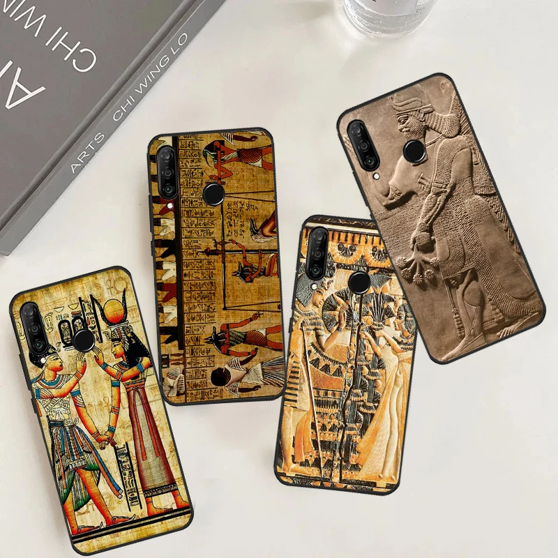 Egypt Cuneiform Akkadian Pharaoh Case For Huawei Nova 11i 8i 3i 9 10 SE 11 Pro 5T Y60 Y61 Y70 Y90 Y91 P20 P30 P40 Lite Cover