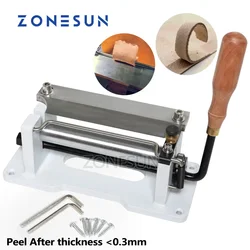 ZONESUN Leather Splitter Skiving Peeling Paring Peel Machine Leather Skiver Vegetable Tanning Scrape Thin Tool