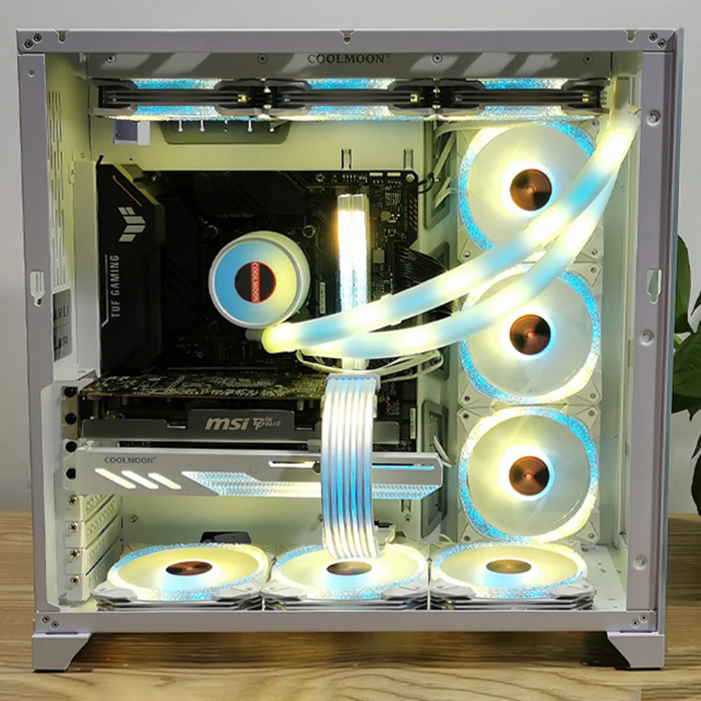 2 قطعة أنبوب تبريد المياه سيليكون مضيئة كم أنبوب تبريد المياه المبرد 5 فولت 3PIN ARGB 4PIN هالة مزامنة PC ديكور