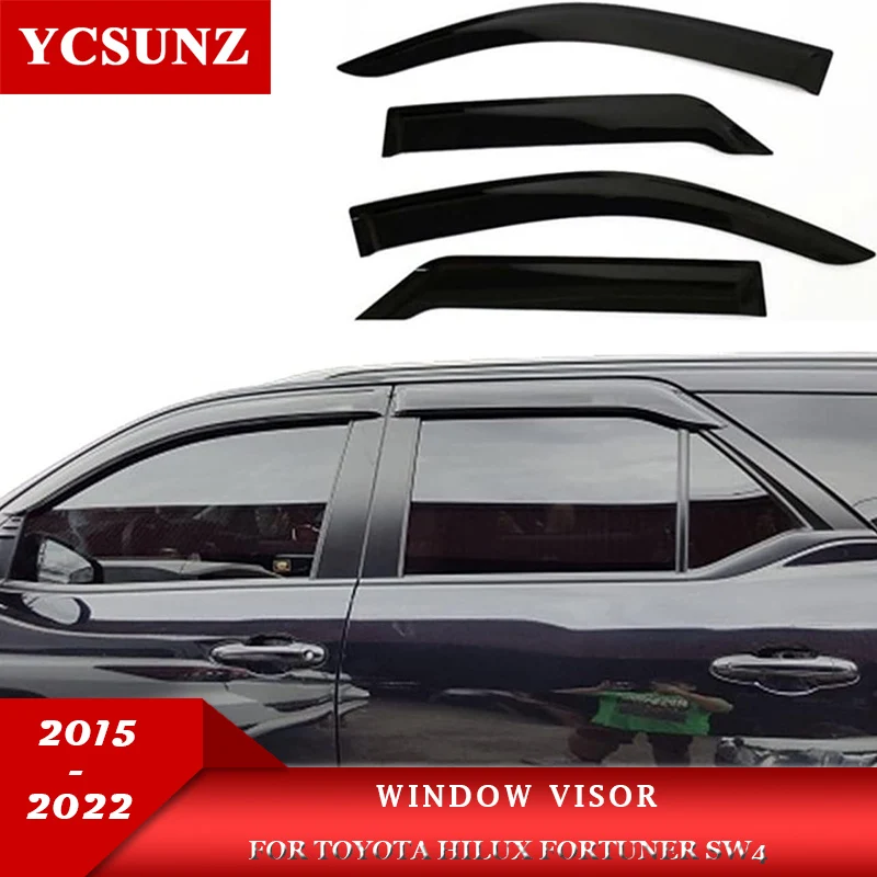 

Side Window Deflector For Toyota Hilux Fortuner sw4 2016 2017 2018 2019 2020 2021 2022 Window Sun Rain Visors Guard Accessories