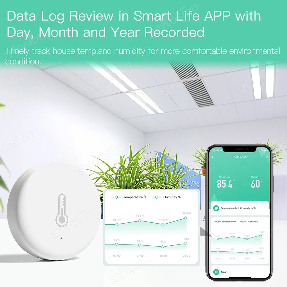 ZigBee Temperature and Humidity Sensor for Tuya SmartLife APP Remote Control Real Time Monitor Work with Alexa Google Smart Home