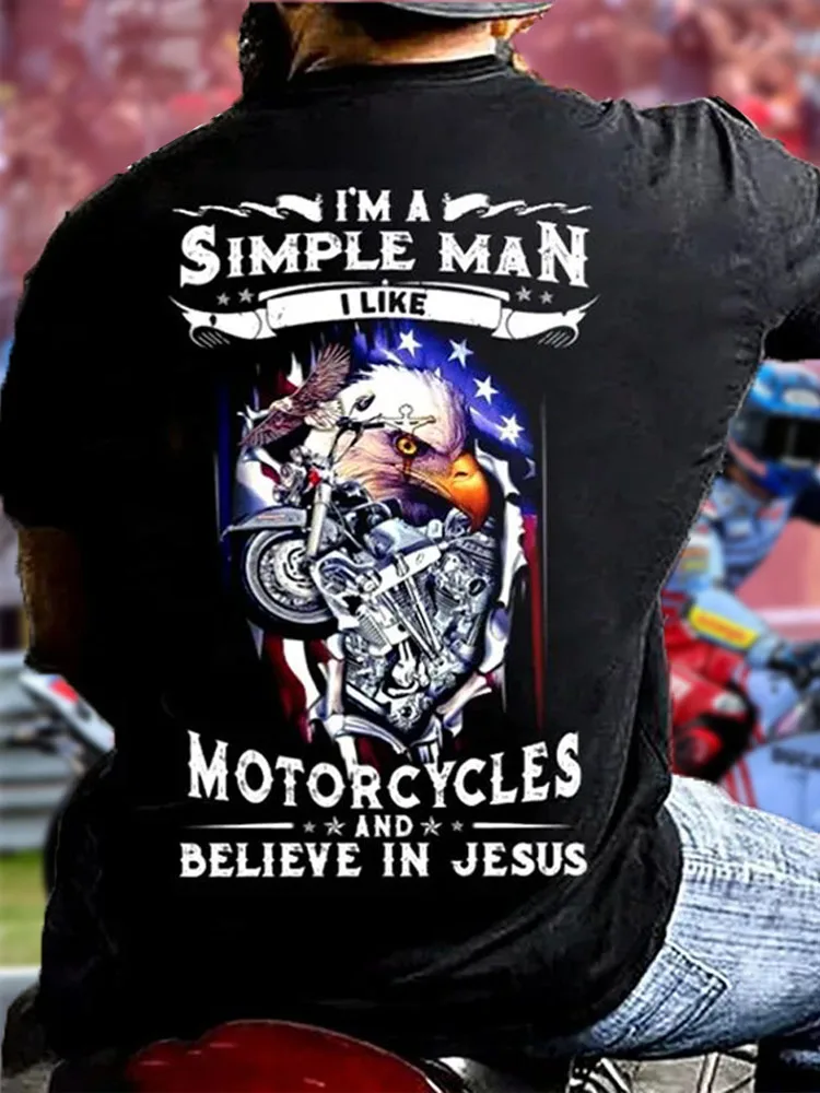 

Men's Summer Mechanical Storm 3D Motorcycle Print Short Sleeve T-Shirt, 100% Polyester, Quick-Drying, Cool and Trendy Biker T-Sh