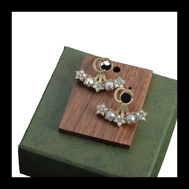 جديد مزدوج G الخماسي حجر الراين وأقراط المتخصصة تصميم الراقية أقراط أقراط النساء