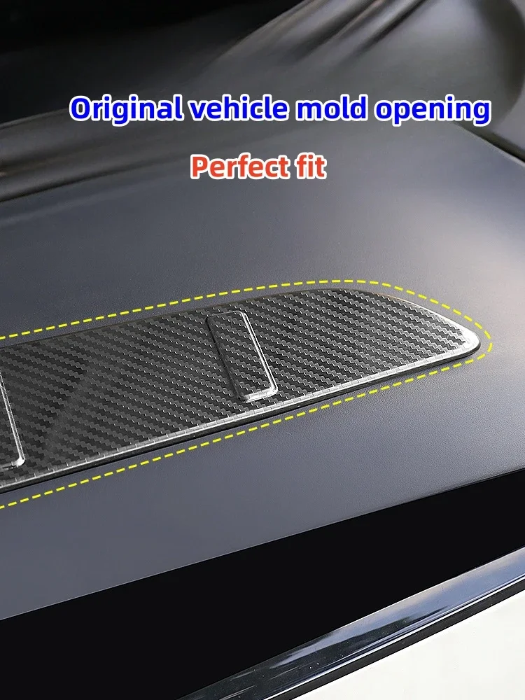 Tesla Model X 2023 Front Trunk Guards Carbon Fiber & Stainless Steel Anti-Scratch Protective Sticker for Exterior