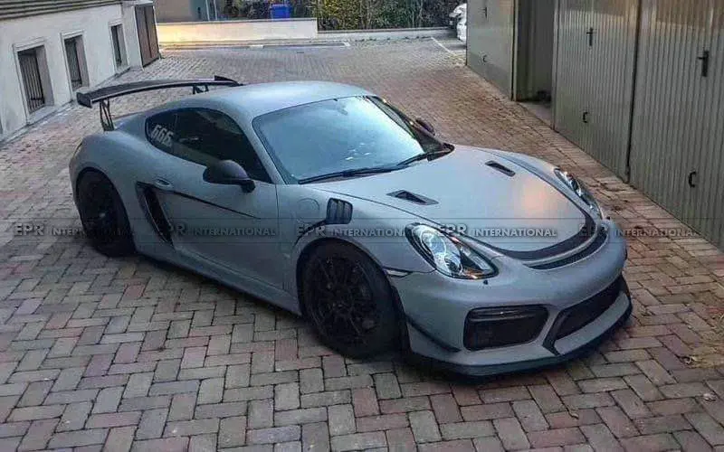 المصد الأمامي طراز Porsche 981 Cayman GT4 3 قطع (مع الشفة الأمامية وغطاء خفيف الضباب) [مصد الشفة الأمامية Porsche 981]
