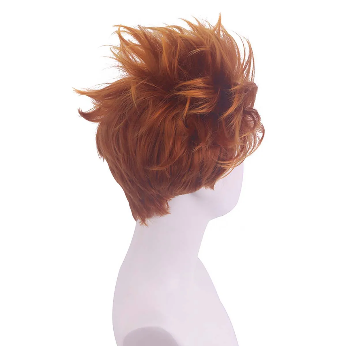Men Party Johnny Short Curly Orange High Temperature Synthetic Hair Wig