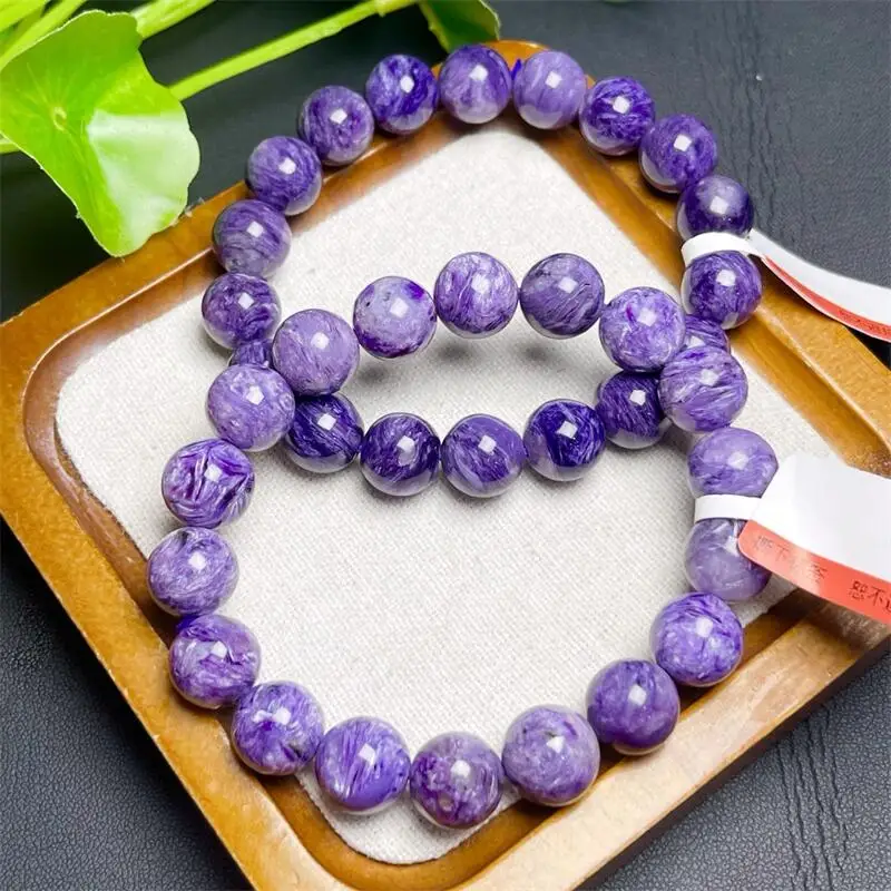 Natural Charoite Bracelet Gemstone Fashion Crystal Healing For Women Jewelry Wrist Gift 1PCS 9/11MM