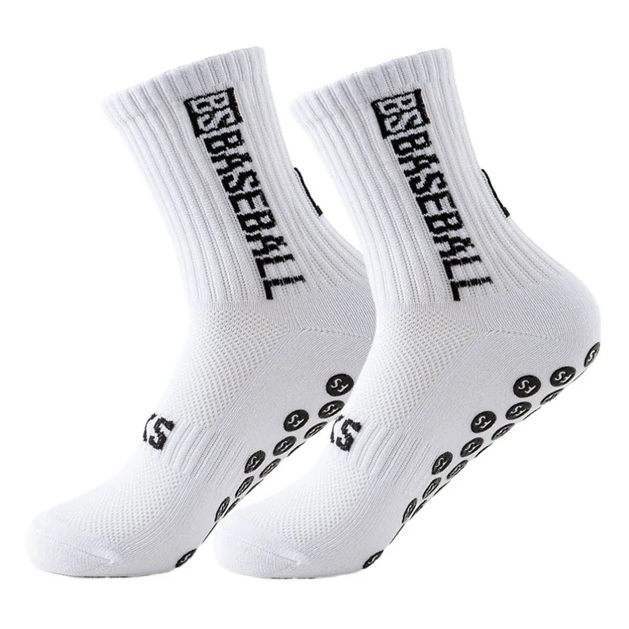 4 أزواج من الجوارب الرجالية النسائية غير القابلة للانزلاق لكرة القدم وكرة السلة والبيسبول والرجبي وكرة القدم وركوب الدراجات والجري والتنس والتزلج قابلة للتنفس