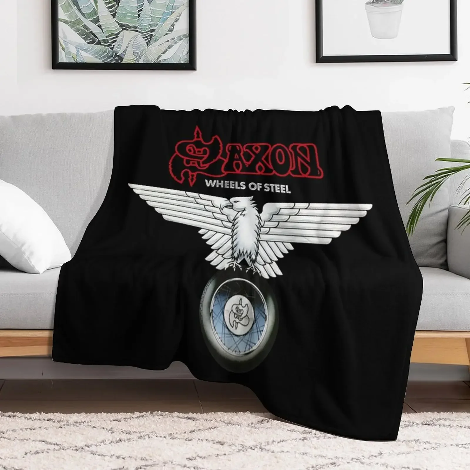 

Saxon: Wheels Of Steel Throw Blanket Flannel Fabric anime Blankets