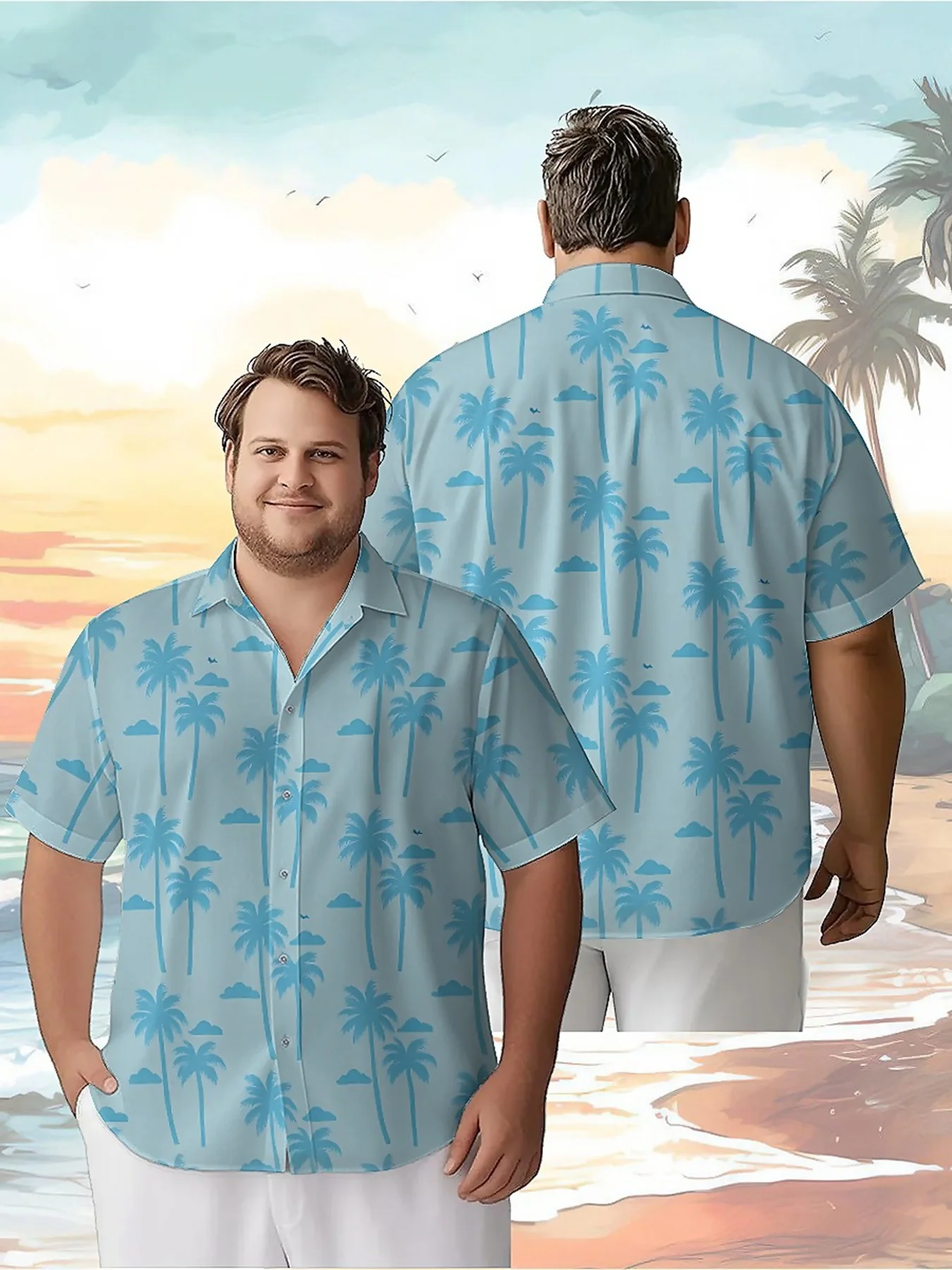 

Men's Plus Size Hawaiian Shirts Tropical Summer Pattern,Unisex Baggy Aloha Shirts,summer Alternative Clothing