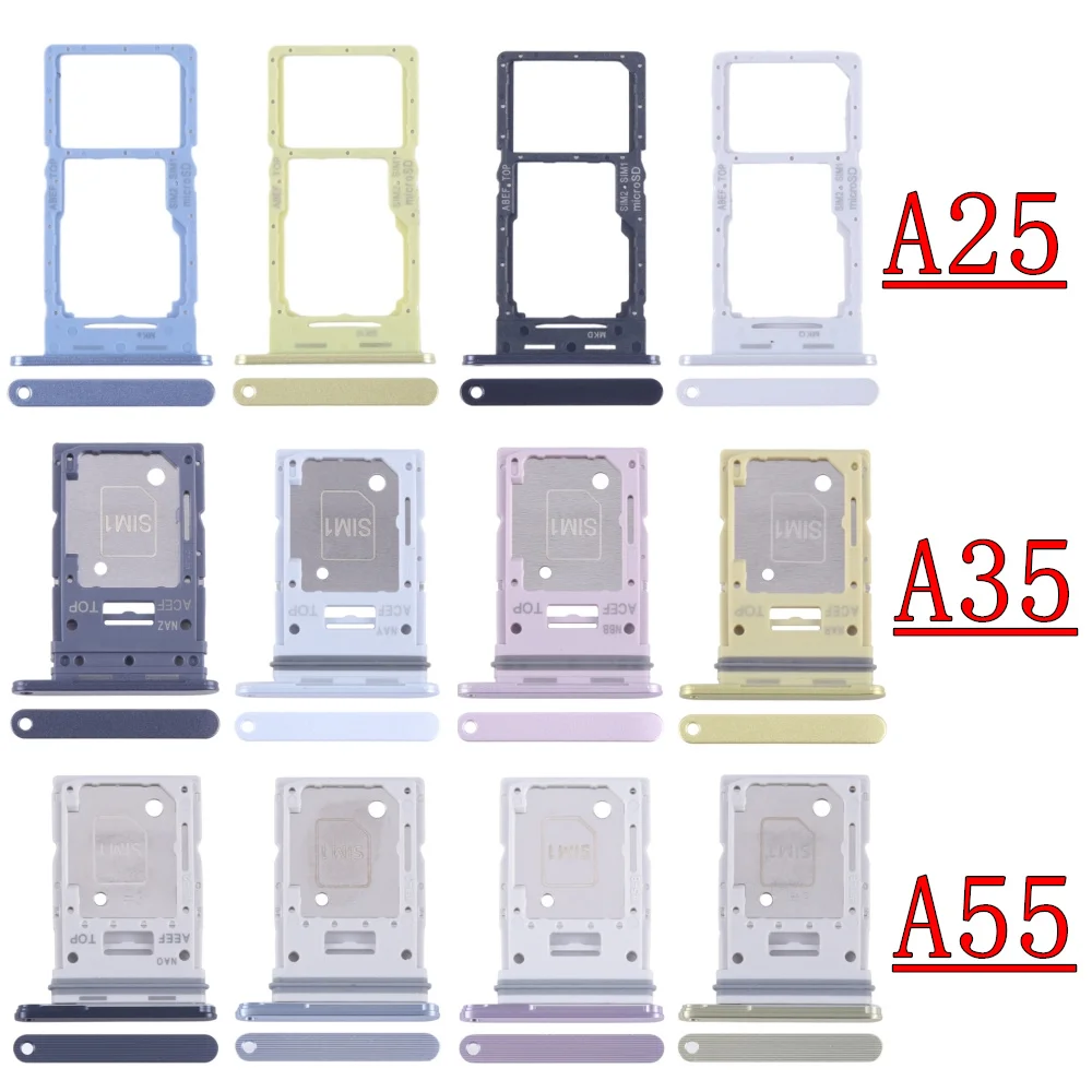 Suporte de leitor de chip duplo, adaptador de slot, bandeja de cartão sim para samsung galaxy a25 a35 a55 a256b/e/u a356b/e/u a556b/e/v