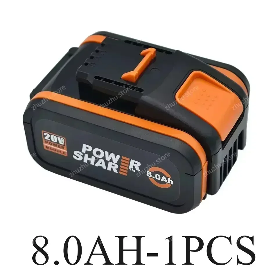 Voor Worx 20V 4.0/6.0/8.0Ah Oplaadbare Li-Ion Batterij WA3551 WA3551.1 WA3553 WA3641 WX373 WX390 Elektrisch Gereedschap Met lader