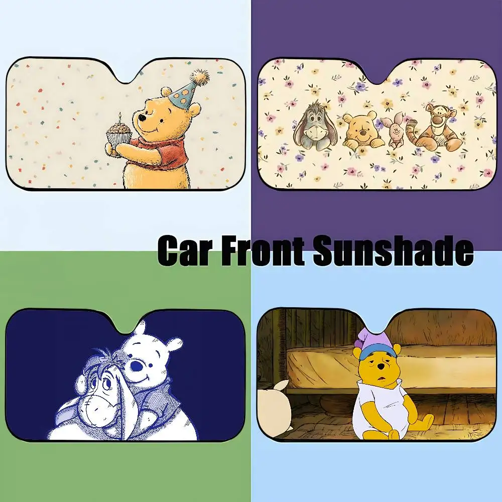 Cute W-Winnie The P-Pooh-S Kawaii Stylish And Trendy Windshield Sunshade Car Windshield Cover Car Sunshade Curtain SunProtection
