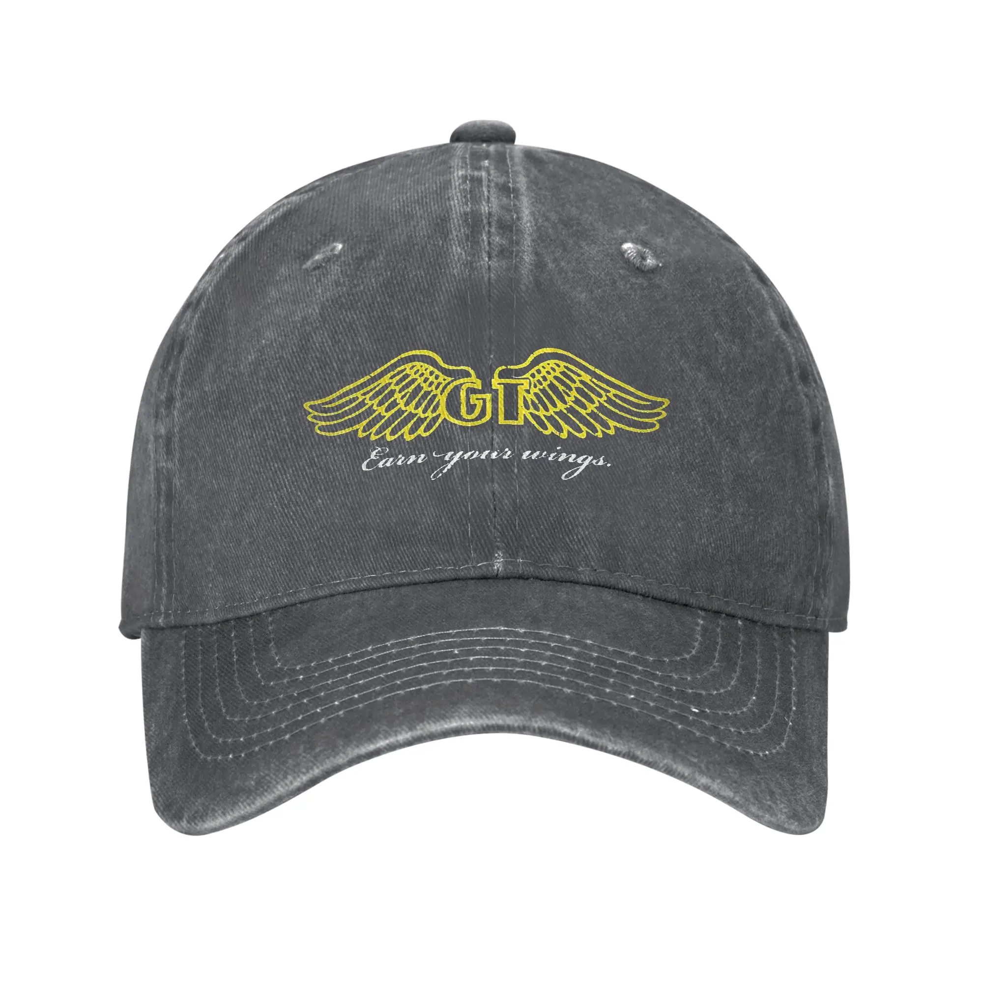 Fashion Vintage BMX GT Bicycles Logo -  Earn Your Wings  baseball cap  Soft-Top Denim Hat Sun Visor Cap