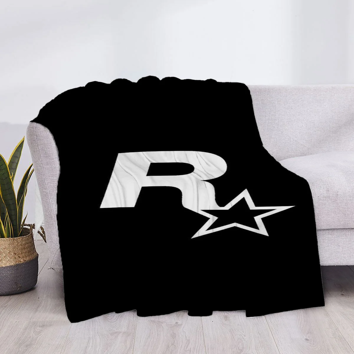 ألعاب روكستار بطانية من الألياف الدقيقة بطانيات ناعمة ورمي غطاء فاخر منقوش رمي أريكة الركبة مخصص ستار H أنيمي المتضخم #4