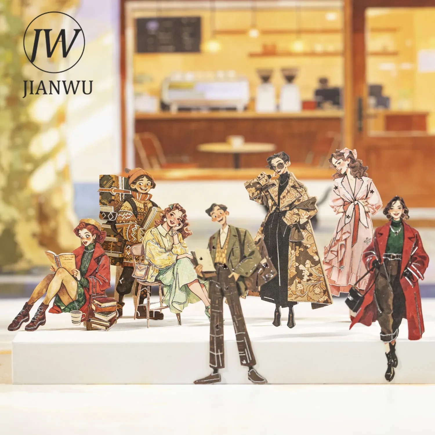 JIANWU Vintage Character Landscape Material Collage Scrapbooking Sticker Creative DIY Journal Stationery - view 2