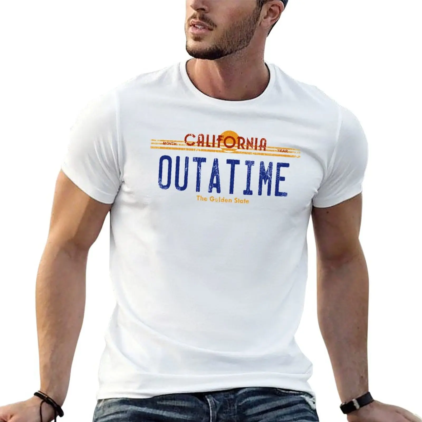 Outatime T-Shirt summer top aesthetic clothes fruit of the loom mens t shirts