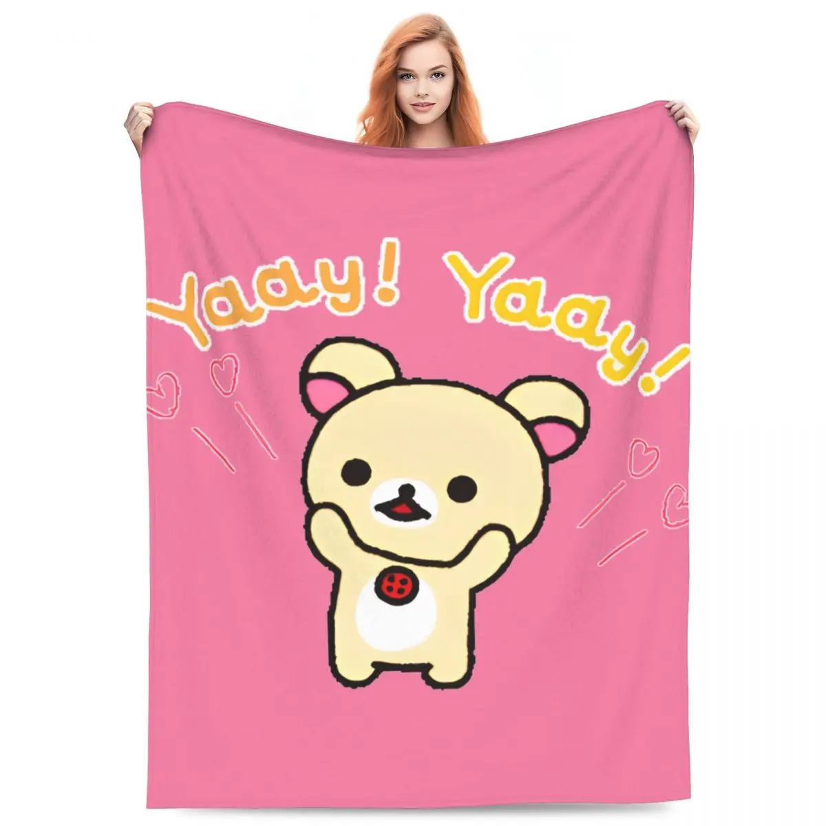 Soft Blanket Airplane Travel Rilakkuma Cartoon Bedding Throws Flannel Bedspread For Bedroom Graphic Sofa Bed Cover