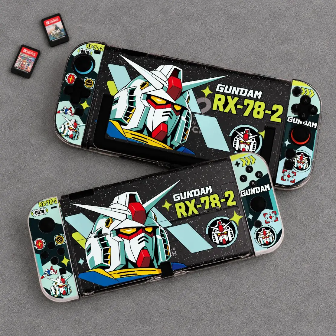 Anime Gundam Split Glitter Case for Nintendo Switch 2 OLED Console Can Be Docked Shockproof Joy-con Controller Shell Dock Cover