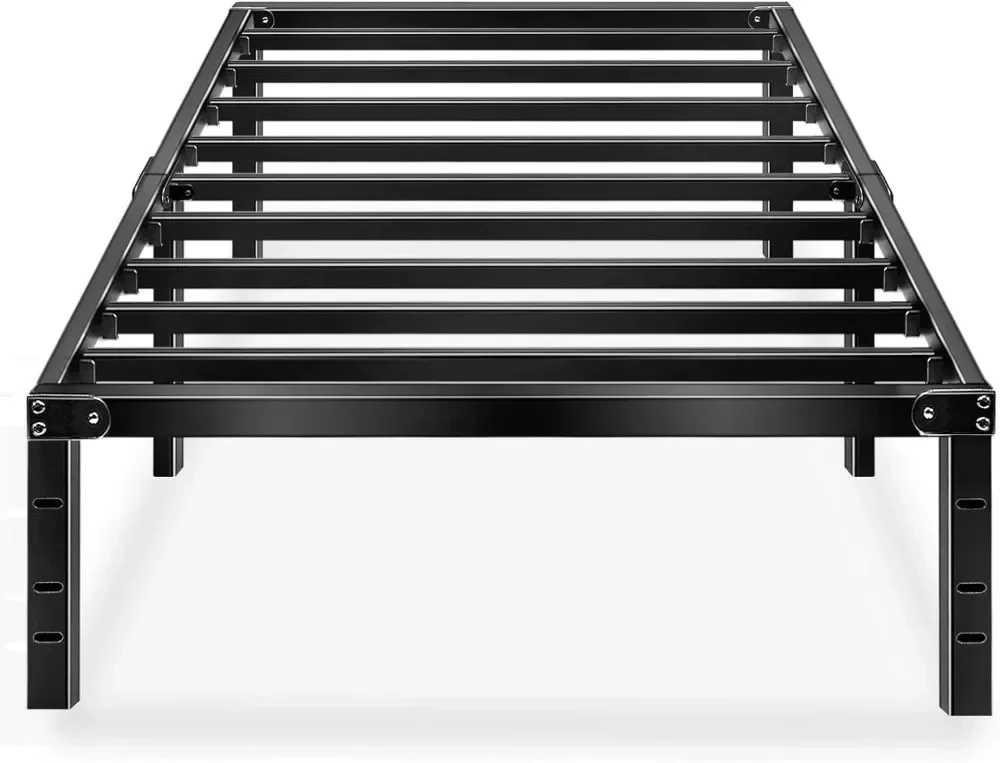 

Black Full Bed Frame No Box Spring Needed 14 Inch Metal Platform Heavy Duty Beds Frames with Storage