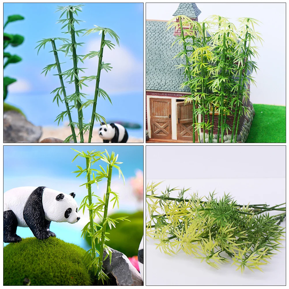 20 Pcs Bamboo Model Decor Faux Outdoor Plants Mini Fake Tree Artificial Statue Miniature