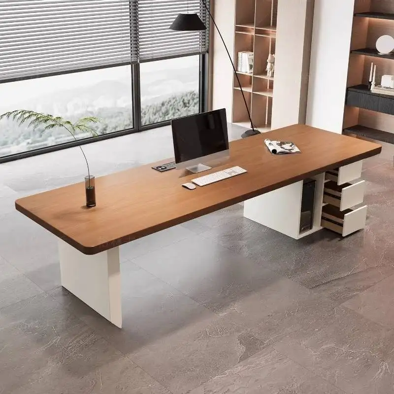 pz-Classic Unique Designer Office Desk Nordic Style Storage Modern Computer White Luxury Mesa Escritorio Work Station Table