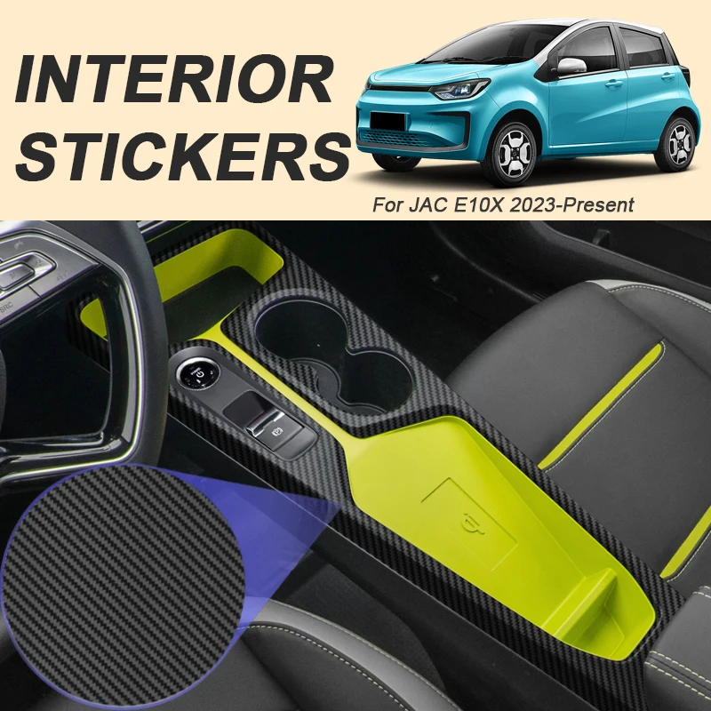 

Car Carbon Interior Sticker For JAC E10X 2023-Present LHD Lifting Window Panel Decal Gear Inner Door Protective Film Accessory