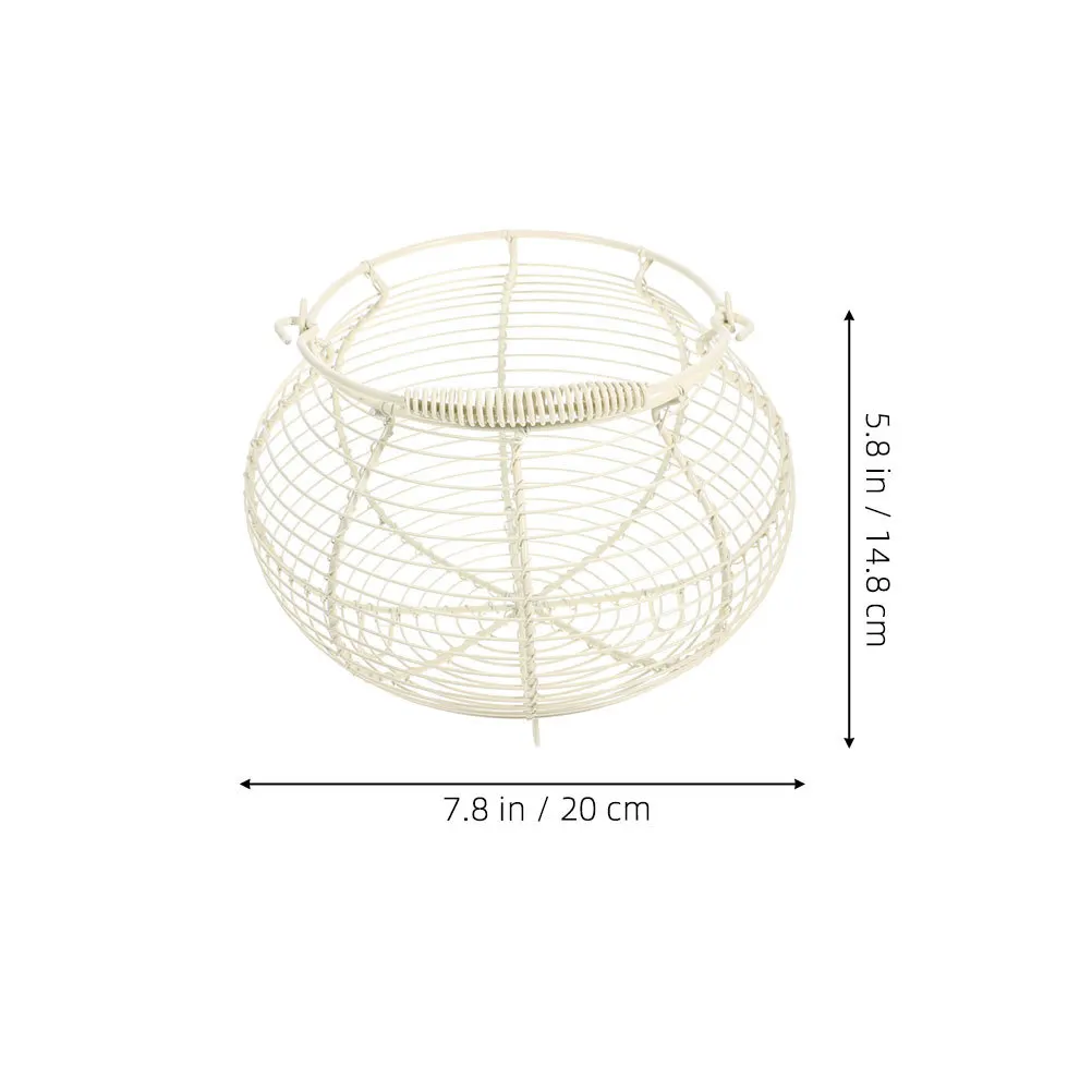2 قطعة سلك البيض سلة مقبض مزرعة ريفي المعادن الفواكه الخضروات سلة التخزين حامل البيض الطازج كونترتوب المطبخ #2