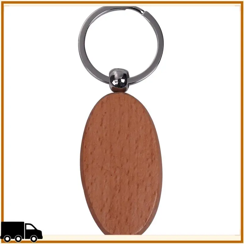

A35M-60 Pcs Blank Wood Wooden Keychain DIY Custom Wood Key Chains Key Tags Anti Lost Wood Accessories Gifts (Mixed Design)