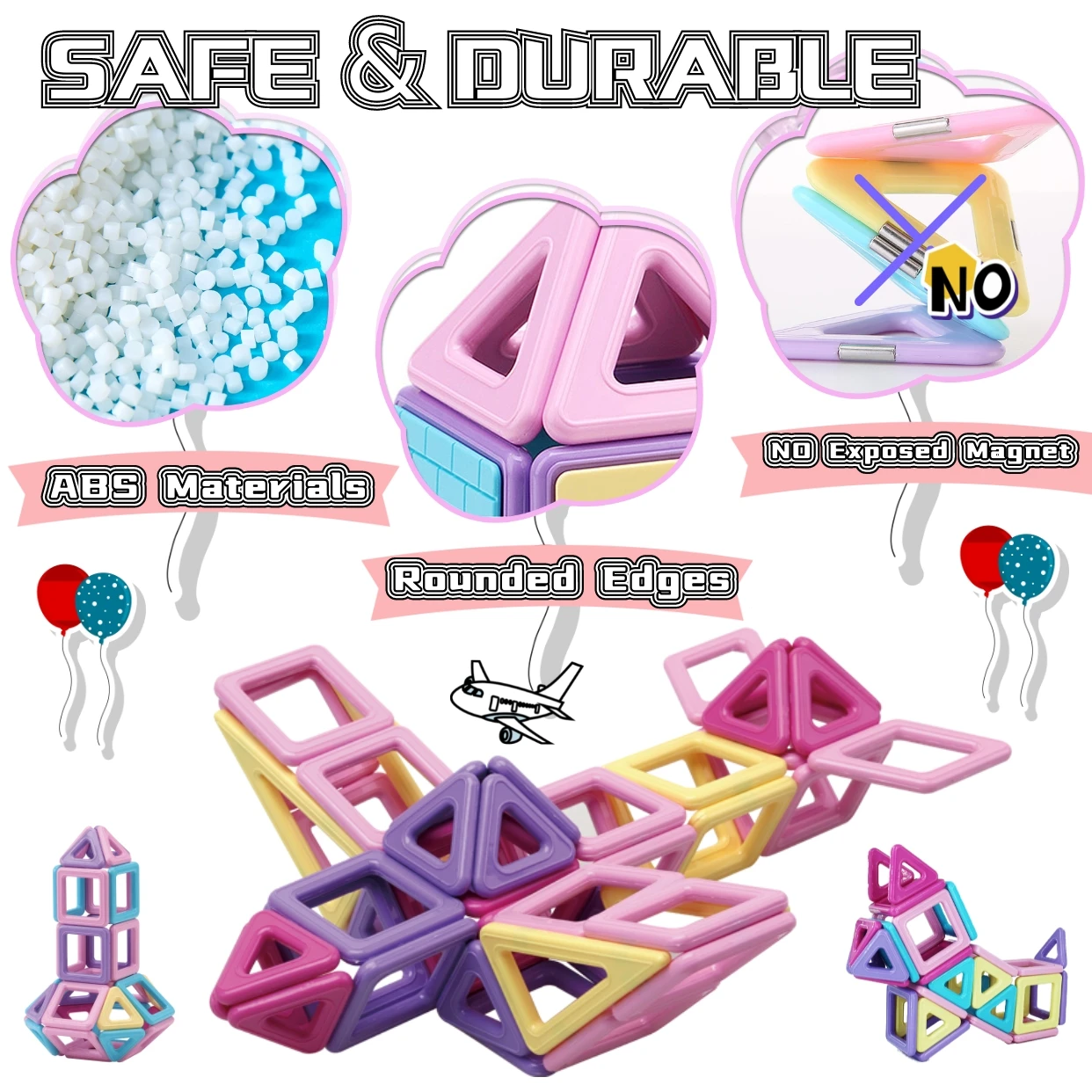 164-delige magnetische bouwstenen set educatief speelgoed voor kinderen creatieve en creatieve bouwpakket unisex