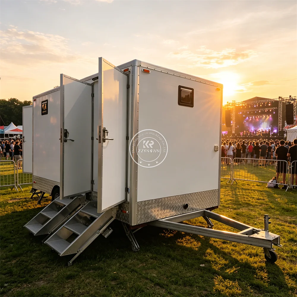 High Quality Mobile Toilet Trailer Luxury Toilet Restroom Portable Toilet Trailer with Shower