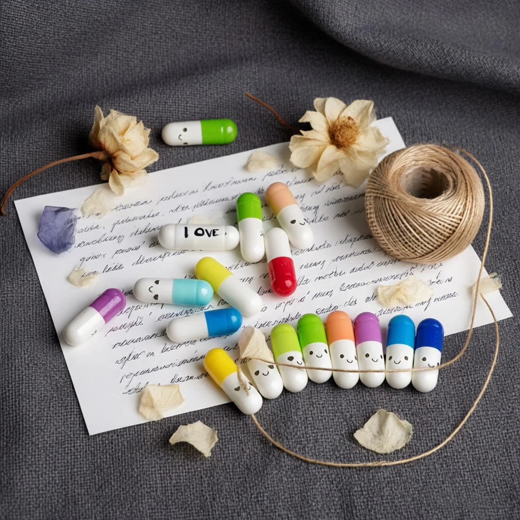 50/100 Pcs Smiley Face/Transparent/Black Capsule Notes - Blank Writable Paper for DIY Love Messages & Couple Gifts
