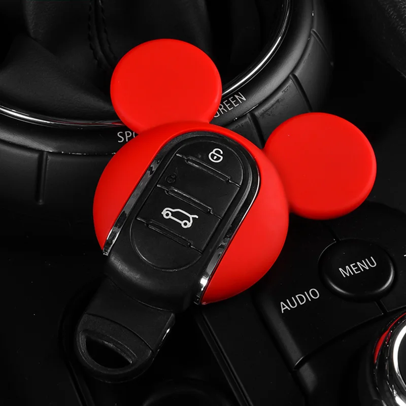 Car Remote Key Case Cover For BMW MINI Cooper S One F54 Clubman F55 F56 F57 F60 Countryman Cartoon Mickey Keychain Hold 2025