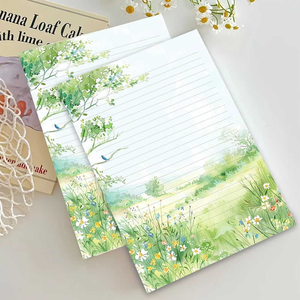 30 Blatt, B5-Schreibpapier mit Frühlingsmotiv, liniert, ohne Klebstoff, ideal für Notizbücher, Notizen und Aufkleber. – Detail 6