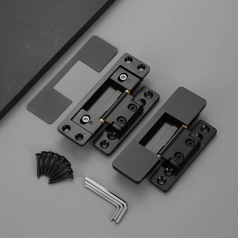 2 Pcs Hidden Two-dimensional Adjustable Hinges Invisible Door Zinc Alloy Invisible Door Zinc Alloy Frame Invisible Black Hinges