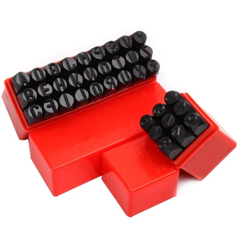Metal Stamping Set 36Pcs Hardened Steel Letter Number Punch for Leather Wood Jewelry Making Tool Custom Engraving Stamp Kit