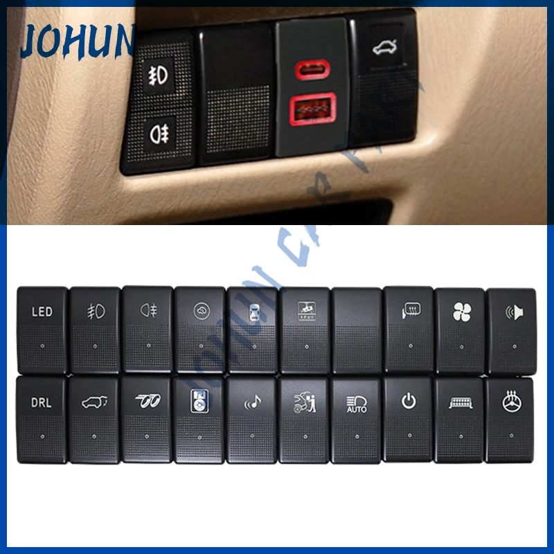

1PC LED DRL Light Bar Switch Music Radar Front Fog Switch Dashboard Control Switch Button For Mazda RX-8 Mazda 6 Mazda 3 CX-7