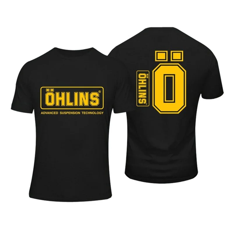 Camisetas increíbles para hombre Ohlins Shock Suspension, camiseta deportiva para coche y motocicleta, camisetas informales de verano de gran tamaño para hombre, camisetas de manga corta